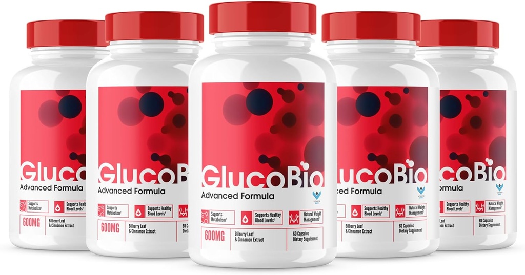 Glucobio Capsules, Gluco Bio Blood Support Pills Formule avancée, GlucoBio Tous les ingrédients naturels, GlucaBio Concentration maximale, Glucbio, Glucobio Blood, Glycogen Support (300 capsules)