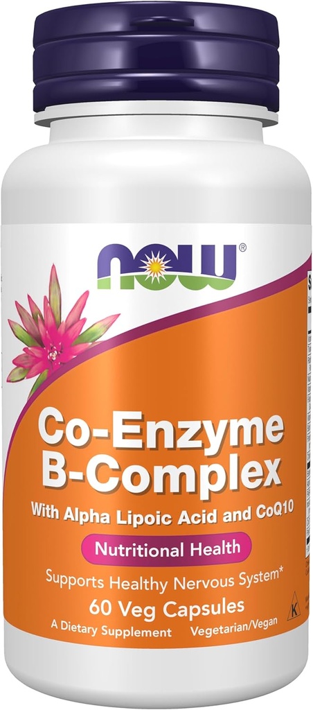 MAINTENANT Aliments suppléments, complexe Co-enzyme B avec acide alpha lipoïque et CoQ10, santé nutritionnelle, 60 gélules