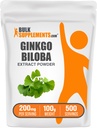 BulkSupplements.com Poudre d'extrait de Biloba de Ginkgo - de la feuille de Biloba de Ginkgo, source antioxydante, supplément à base de plantes - sans gluten, 200mg par portion, 100g (3,5 oz) (paquet de 1)