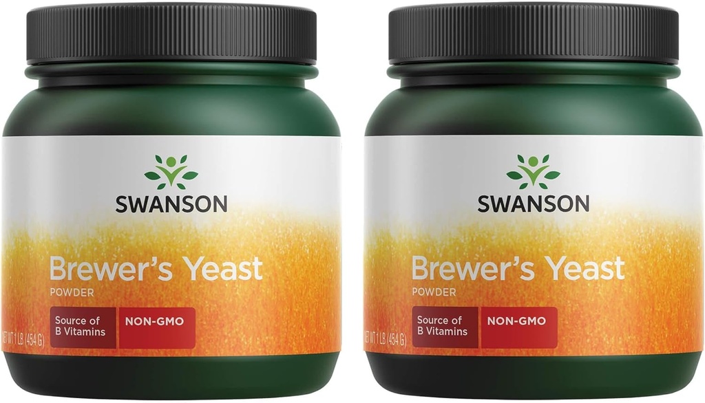 Swanson 100% Pure Brewer poudre de levure sans OGM 1 lb (454 g) Pwdr (2 pack)
