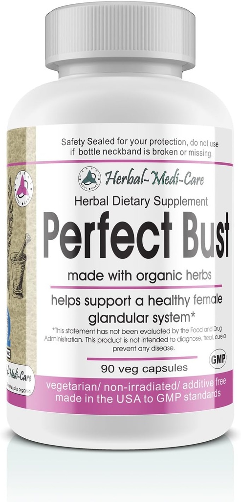 Herbal-Medi-Care Complete Food Perfect Bust (Breast Health) Capsules végétariennes; 90-Count, fabriqué avec des produits biologiques
