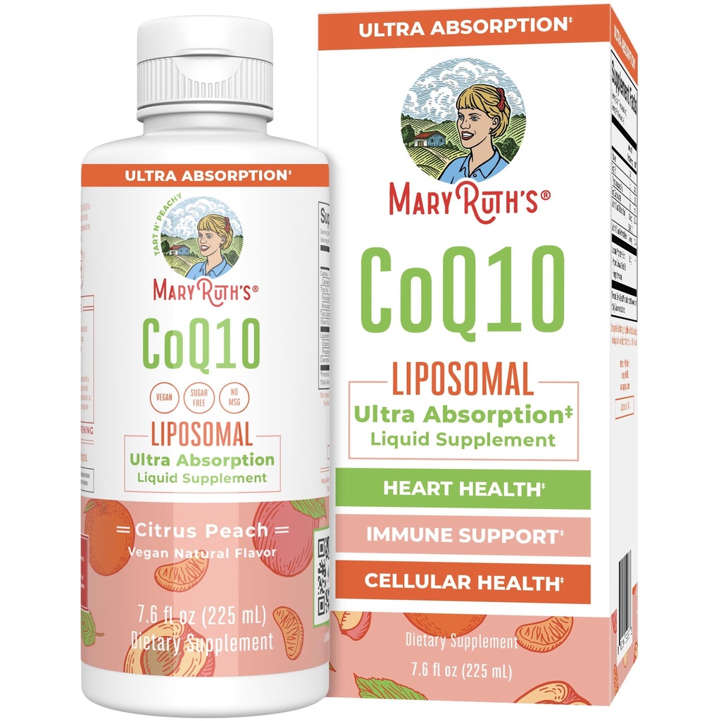 MaryRuth Organics Vitamine liquide: Coenzyme Q10 Santé cardiaque pour le soutien mitochondrial et le système immunitaire: Vegan Non-GMO: 7,6 Fl Oz: 45 portions