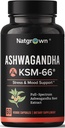 Natgraved Ashwagandha KSM 66 Supplément 600 mg - Stress, Mood, & Athletic Support - Extrait de racine KSM66 biologique avec 5% de Withanolides - Capsules végétaliennes - 60 Compte