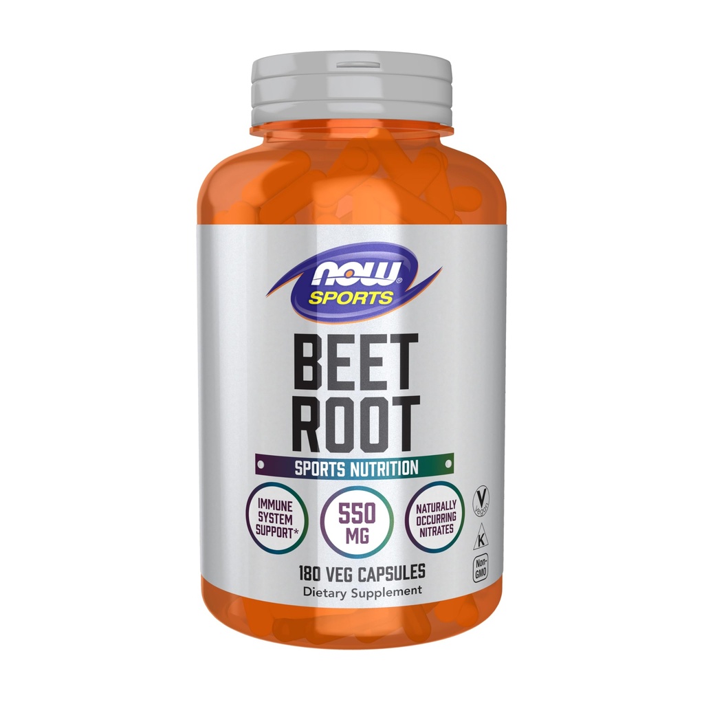 MAINTENANT Foods Sports, Beet Root Veg, Sports Nutrition, Immune System Support*, 550 MG, Nitrates naturels, 180 Capsules de Veg