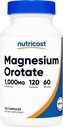 Nutricost Magnesium Orotate Capsules 1000mg, 120 Caps - 60 Servings, 500mg Per Capsule, Non-GMO, Gluten Free