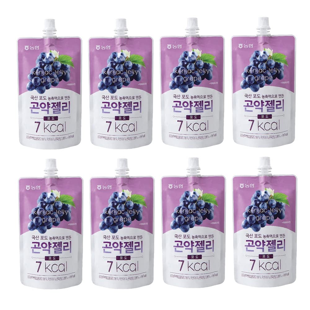 [NongHyup] Grape Konjac Jelly, Produit de la Corée, Healthy and Natural Weight Loss Diet Supplément aliments, faible teneur en calories, (150g x 8 packs) (Grape Flavor)