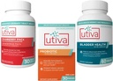 Supplément de 15% Utiva Cranberry PACs pour la santé urinaire 30 Vegi Capsule + Utiva Probiotique pour la santé des intestins et des urines 30 libération différée Vegi Capsule + Utiva Bladder Health 60 Capsule