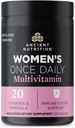 Ancient Nutrition Multivitamin for Women, Women's Once Daily Supplement, Methlyated Vitamin B, C, K2, Magnesium, Folate & Iron, Supports Bone Health, 30 Count