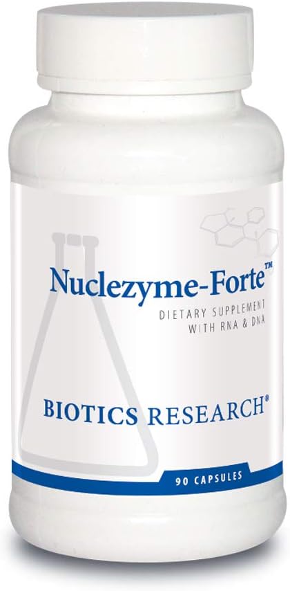 Recherche en biotique Nuclezyme-Forte – complexe B de l'ARN/ADN, source supplémentaire d'ARN et d'ADN, multivitamine fortifiée/formule minérale 90 Capsules
