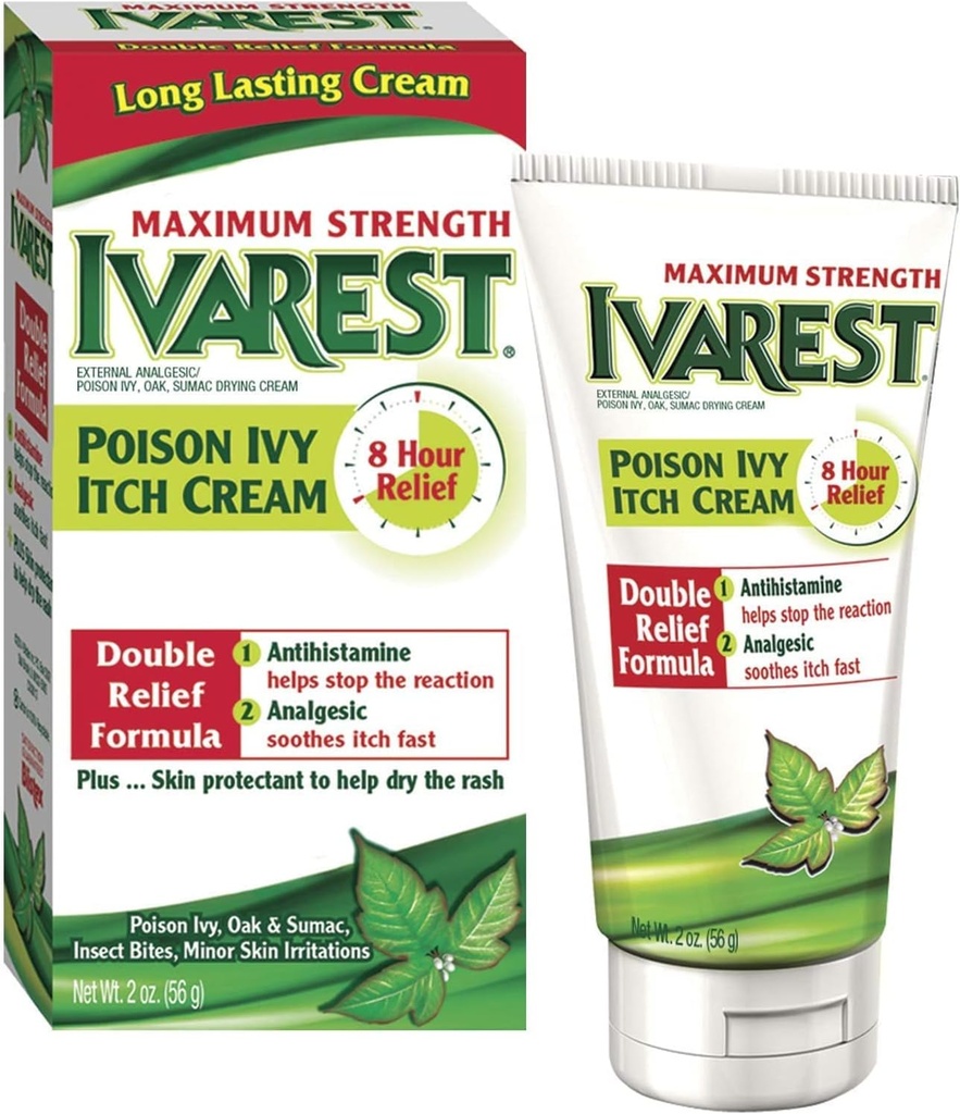 Ivarest 8 heures de force maximale Anti - Crème de démangeaison - 2 Oz/paquet, 2 paquets