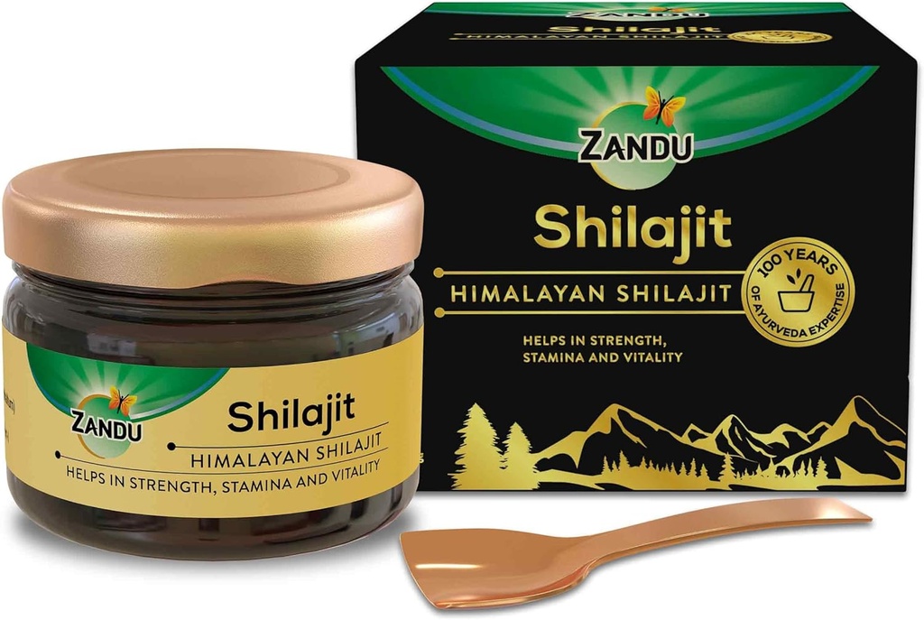 Zandu Himalayan Shilajit Resin.com Supplément naturel basé sur les plantes pour l'énergie, la force et la performance physique.