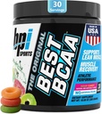 BPI Sports Best BCAA - BCAA Poudre - Acides aminés à chaîne ramifiée - Récupération musculaire - Synthèse des protéines musculaires - Lean Muscle - Amélioration de la performance – Hydratation – Sour Candy - 35 portions - 12,34 oz.