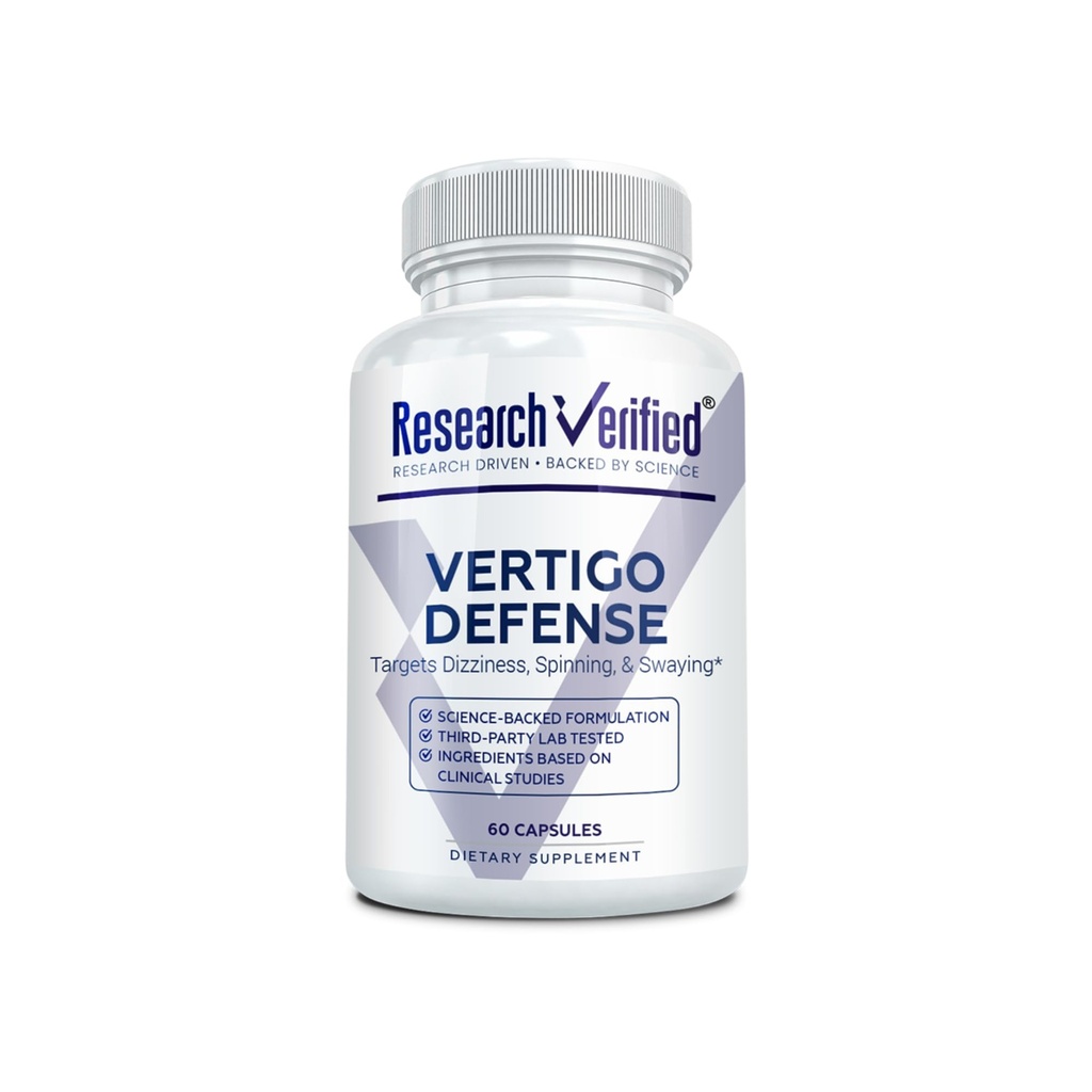 Recherche Verified Vertigo Defense - Soothe Symptômes et Soutien Ear Balance - Vitamine D3, Ginger, Ginkgo Biloba, BioPerine - 60 Capsules