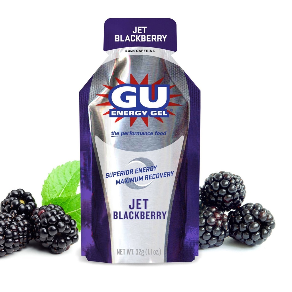 GU Energy Original Sports Nutrition Gel d'énergie, Jet BlackBerry, 8 Compte