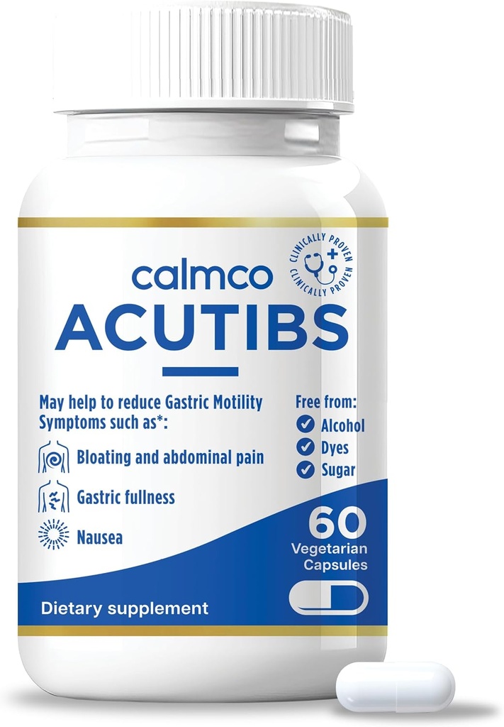 Acutibs Vegan Capsules - Natural Digestive Aid with Artichoke & Ginger Extracts for Gastric Discomfort Relief, Nausea, Bloating & Abdominal Pain, Helps ease IBS and Reduce Gut Inflammation, 60 Count