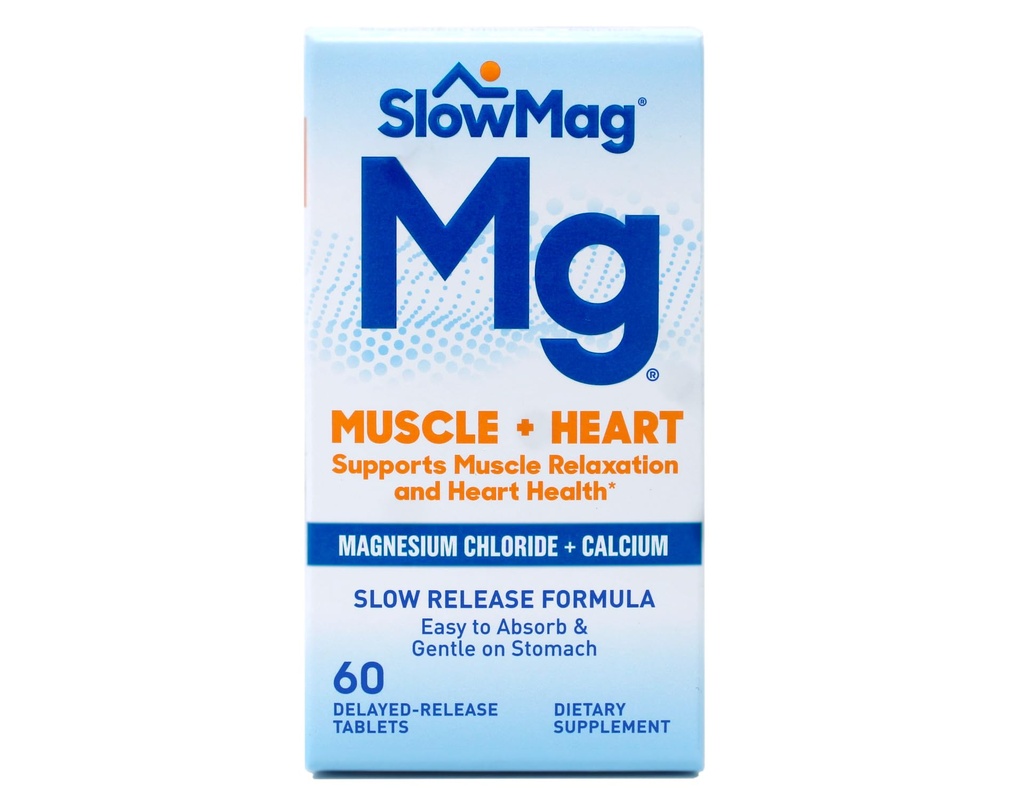 Chlorure de magnésium Slow-Mag Slow-Mag Avec le calcium, l'emballage peut varier, 60 Nombre (paquet de 3)