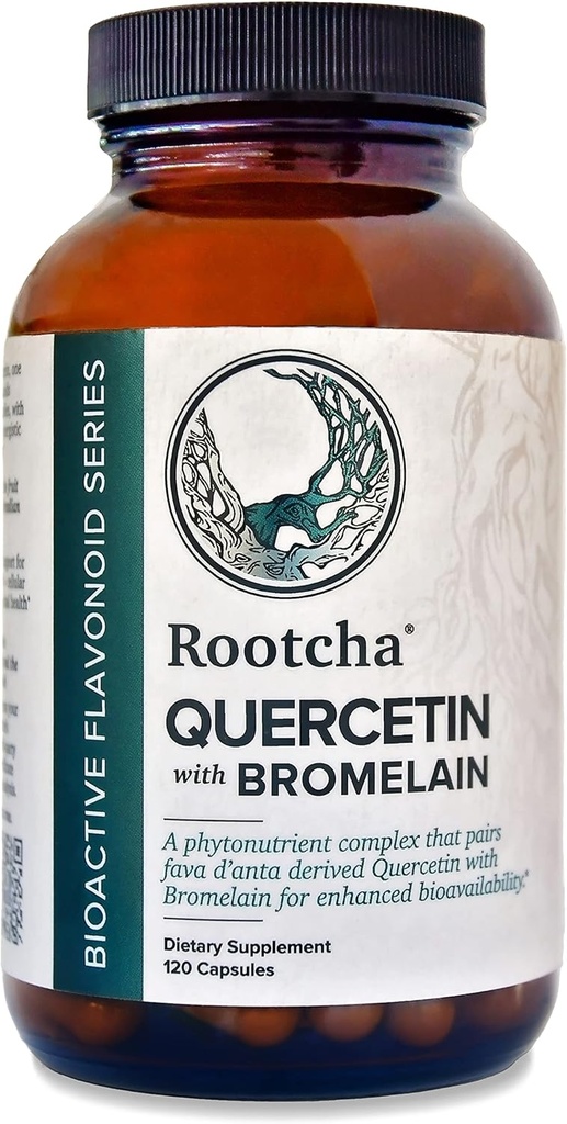 Quercetin avec Bromelain - Bioactive Fava d'anta dérivé Quercetin avec 2400 GDU/g Bromelain 120 Capsules