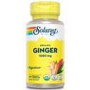 SOLARAY Ginger biologique 1080 mg - Suppléments de gingembre biologique - Soulage les nausées et les vomissements associés à la maladie du mouvement, soutient la santé articulaire - végétalien, non somnolent, garantie de 60 jours, 50 portions