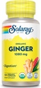 SOLARAY Ginger biologique 1080 mg - Suppléments de gingembre biologique - Soulage les nausées et les vomissements associés à la maladie du mouvement, soutient la santé articulaire - végétalien, non somnolent, garantie de 60 jours, 50 portions