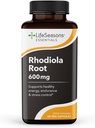 LifeSeasons Essentials Racine de Rhodiola - soutient la réponse au stress en santé, cycles de sommeil naturels, santé du cerveau et plus - Soutien calmaire naturel - 600 mg par 2 capsules - 30 jours d'approvisionnement