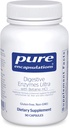 Encapsulations pures Enzymes digestifs Ultra avec HCl bétaïne - Supplément enzymatique digestif végétarienne pour soutenir la digestion des protéines, des glucides, des fibres et des produits laitiers* - 90 capsules