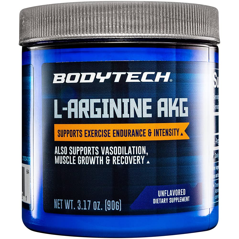 BODYTECH L-Arginine AKG 3000MG - Supporte l'endurance et l'intensité de l'exercice, la croissance et la récupération musculaires, la vasodilatation, l'oxyde nitrique (3.17 Ounce Powder)
