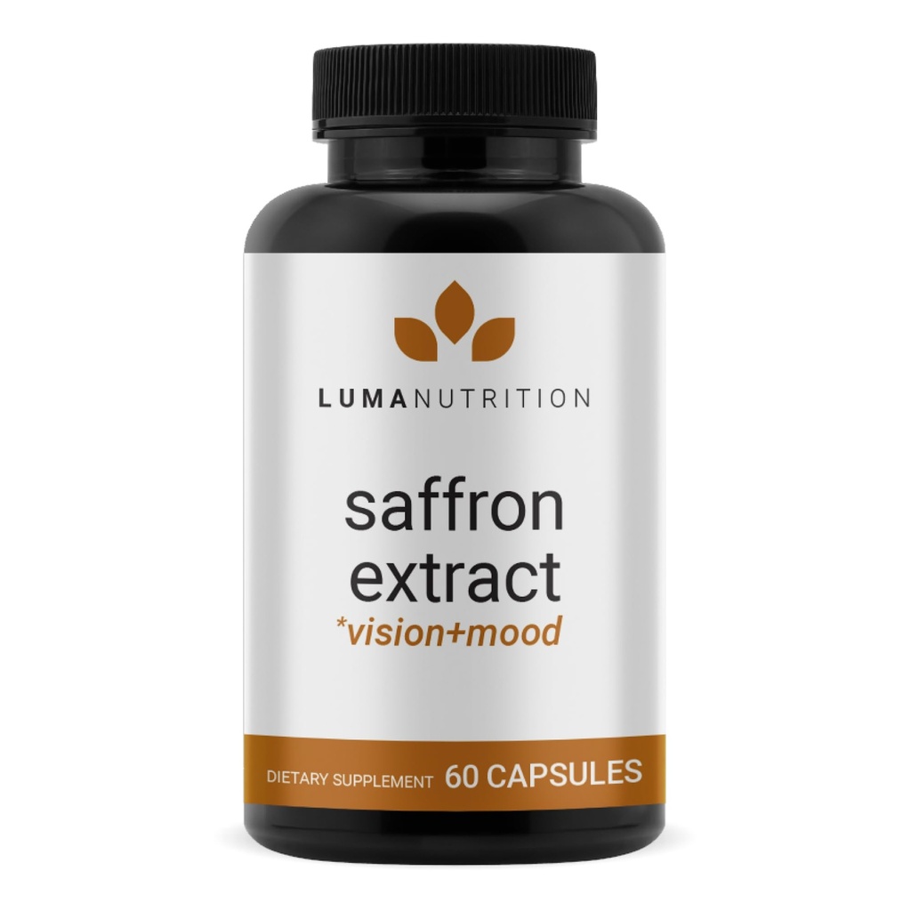 Luma Nutrition Capsules d'extrait de safran - Suppléments de safran Premium - 88,50 mg Pure Safron Pills - Support d'humeur - Support des yeux - Fabriqué aux États-Unis - 60 Capsules