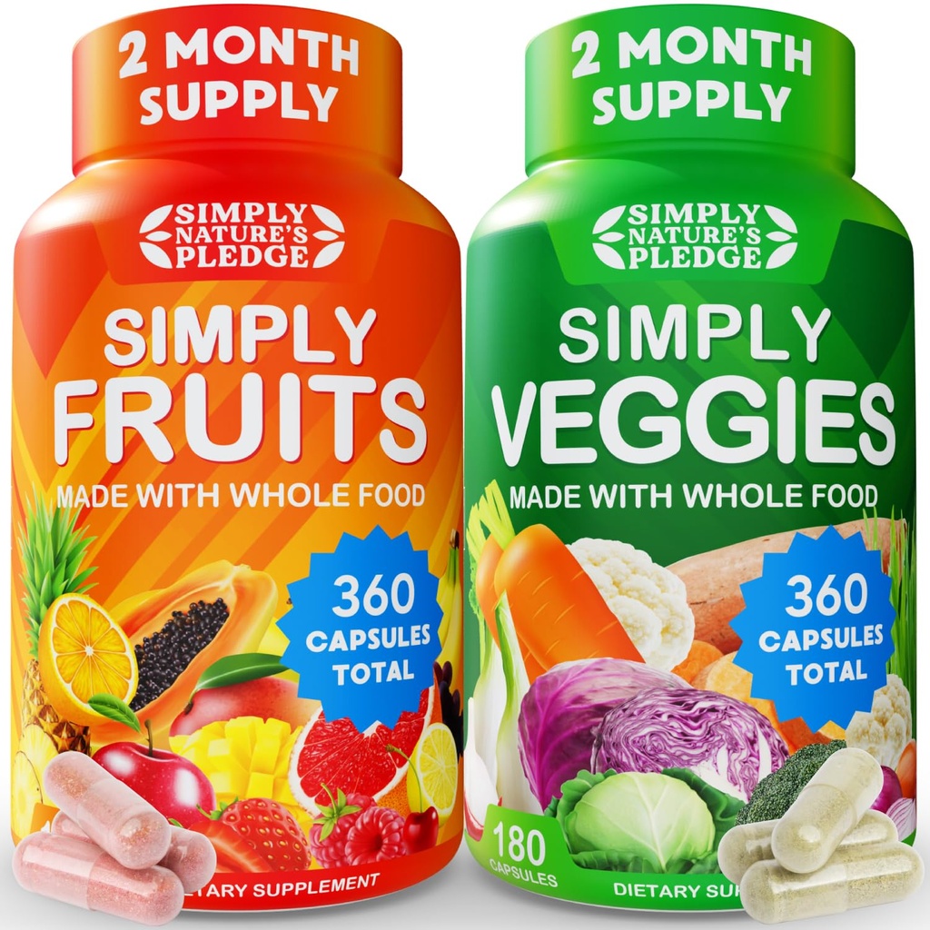 Tout simplement l'engagement de la nature - emballé avec 42 différents fruits et légumes - fait avec des aliments entiers Superfoods - avec Aloe Vera – 100% sans soja - 2 mois d'approvisionnement - 180 Compte (paquet de 2)
