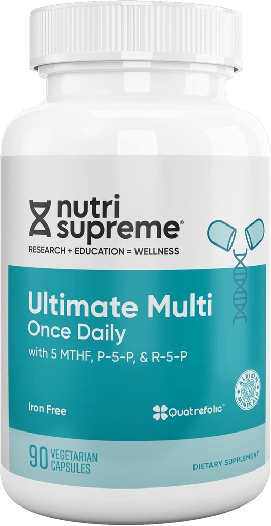 Nutri Supreme Ultimate Multivitamine pour les hommes et les femmes, avec plus de 20 vitamines et minéraux, Supplément nutritionnel quotidien pour le soutien immunitaire, Kosher, Végétarien 90 jours