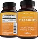 D3 Vitamine 5000 UI Softgels (125 mcg), 30 Softgels - Suppléments de vitamine D à haute puissance pour une fonction immunitaire saine, os et muscles - Fabriqué avec de l'huile de coco liquide biologique