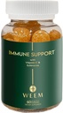 Gommies de soutien immunitaire WEM - Vitamine C - Zinc - Echinacea - Soutien du système de santé - Alternative aux pilules, sans gluten, supplément naturel pour les enfants et les adultes - 1 paquet