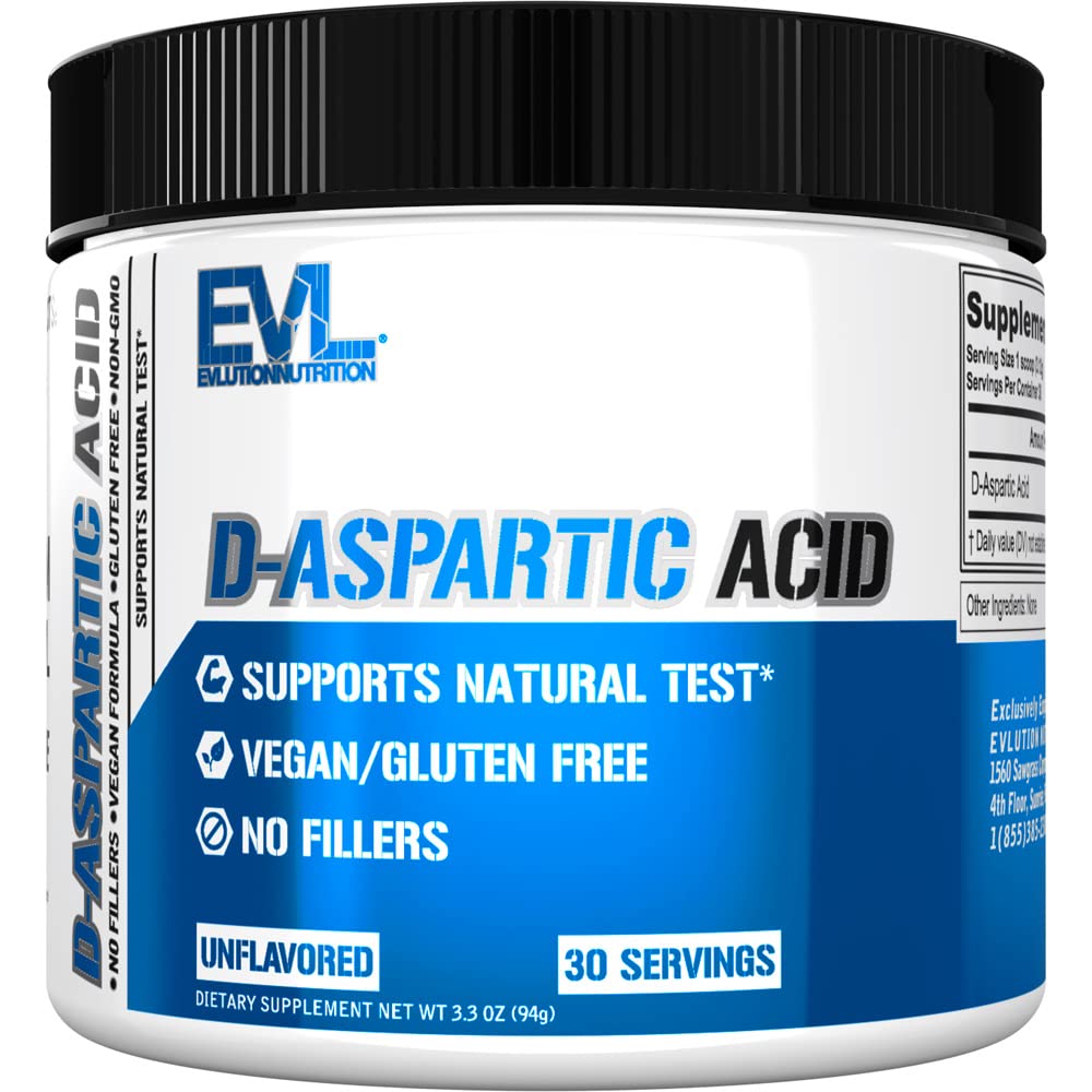 D Aspartic Acid Testostérone Booster pour les hommes - 3120mg DAA D-Aspartic Acid Pre Workout Muscle Builder pour les hommes 3.12g - Supplément santé pour les hommes pour la puissance de conduite améliorée et Vigor - Non aromatisé