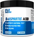 D Aspartic Acid Testostérone Booster pour les hommes - 3120mg DAA D-Aspartic Acid Pre Workout Muscle Builder pour les hommes 3.12g - Supplément santé pour les hommes pour la puissance de conduite améliorée et Vigor - Non aromatisé