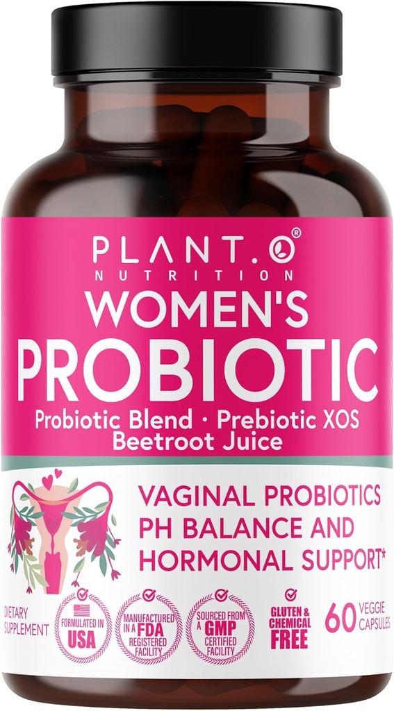Probiotiques vaginaux pour les femmes avec 4 souches de lactobacillus Probiotique et mélange prébiotique pour l'équilibre du pH, l'odorat vaginal sain et la flore vaginale