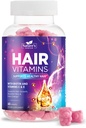 Gommies de vitamines capillaires avec 5000 mcg de biotine, soutien de la croissance des cheveux Gummy, Premium Végétarien Non-OGM avec les vitamines E & C pour les cheveux plus forts, beaux, la peau et les ongles, Biotin Gummies Supplément - 60 Gummies