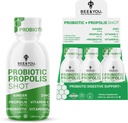 Abeille et vous Propolis Immune Shot, Probiotique, Vitamine C, Vitamine D3, Zinc, Ginger, Immune Support, Gut Health, Digestion, Bioactive 1,69 Fl. oz, 12 Pack