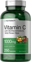 Horbäach Vitamine C 1000mg de 250 capsules avec des bioflavonoïdes et des hanches de rose.