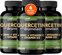 Gade Nutrition Quercetin avec Vitamine C et Zinc - Quercetin 500mg - Quercetin avec Bromelain - Zinc Quercetin - Suppléments Quercetin + Vitamine D3 (non-OGM, sans gluten, végétalien) - 6 mois d'approvisionnement