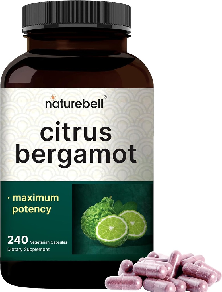 NatureBell Citrus Bergamot 5 000 mg Équivalent, 240 Capsules de Véggies.