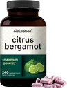 NatureBell Citrus Bergamot 5 000 mg Équivalent, 240 Capsules de Véggies.