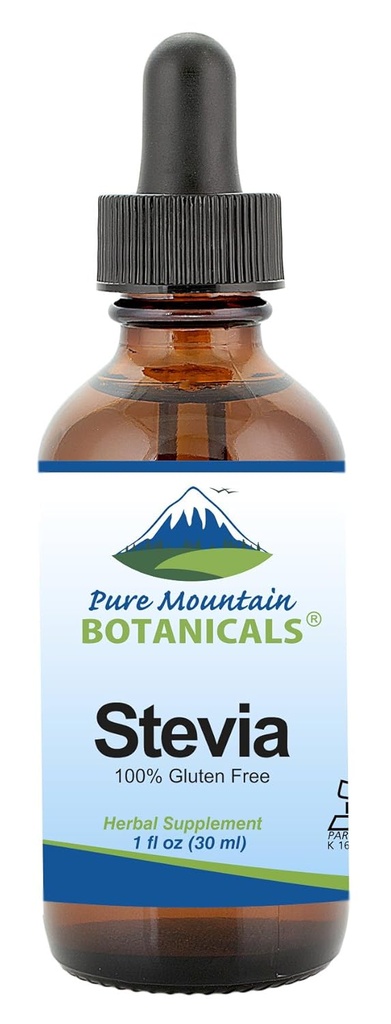 Pure Mountain Botanicals gouttes de Stevia liquide - édulcorant naturel - sucre concentré sans sucre substitut diabétique amical idéal pour Keto faible glucides et régime végétalien grand ajout au programme de perte de poids