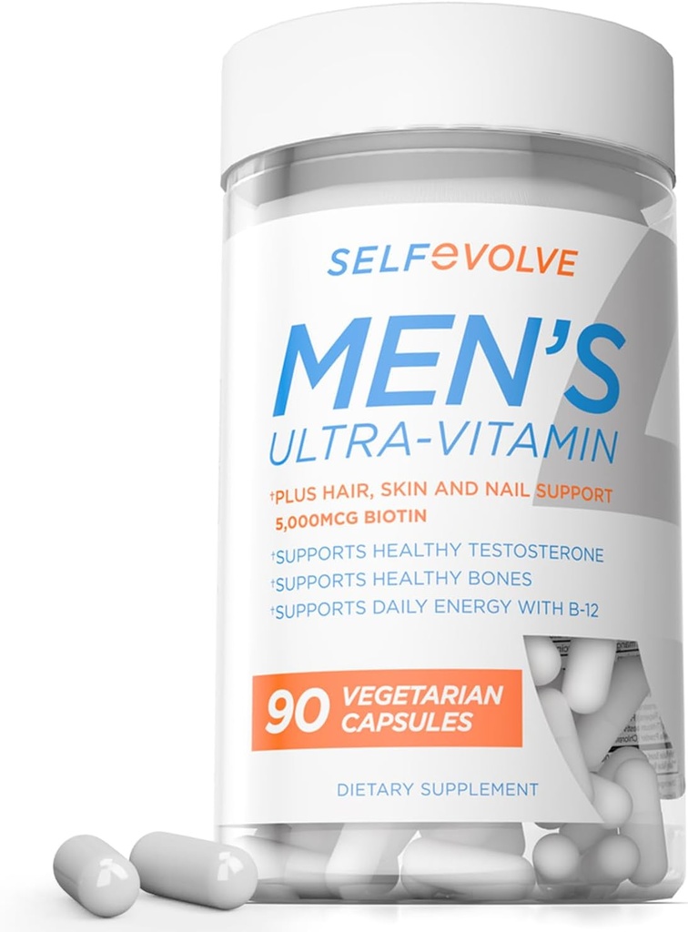 Multivitamine ultra-vitamine pour hommes - Mélange complet d'éléments nutritifs essentiels avec des baies d'eau, vitamine C, zinc et vitamine D dans 90 capsules végétariennes pour un approvisionnement pratique de 30 jours