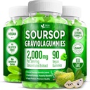FRESHDRINKUS, Premium 90 Gommies de Soursop Graviola, 2000mg par portion, 45 jours d'approvisionnement – 100% de l'extrait naturel de Soursop Graviola, végétalien, non-OGM, sans gluten (90 Gommies)