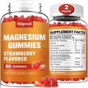 2 Pack Glycinat Magnésium haute absorption Gommies, Gommies Magnésium pour femmes, hommes et enfants, favorise la relaxation saine, zzZ, Muscle, os et énergie