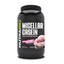 Poudre de protéines de caséine de NutraBio, poudre de casien micellaire, 25g de protéines à digestion lente, aide à vous garder complet, récupération musculaire nocturne et croissance, BCAA & EAA, sans gluten, sans soja, crème glacée de fraise de 2lb