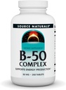 Source Naturals B-50 Complexe 50 mg B-Vitamines pour le soutien de la production d'énergie - 250 comprimés