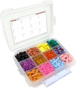 12 compartiment Grand étui à pilule avec joint hermétique - Silicone Gasket Waterproof Med Box avec carte des médicaments (12 compartiments, 1 paquet)