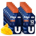UCAN Edge Energy Gel Shots, Orange Mango (12, 2 Once Packets) pour la course, l'entraînement, les entraînements, la condition physique, le vélo, Crossfit, sans sucre, végétalien et Keto Friendly Energy