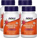 Maintenant, compléments alimentaires, vitamine D-3 5 000 UI, haute puissance, soutien structurel*, 240 Softgels (4 pack)
