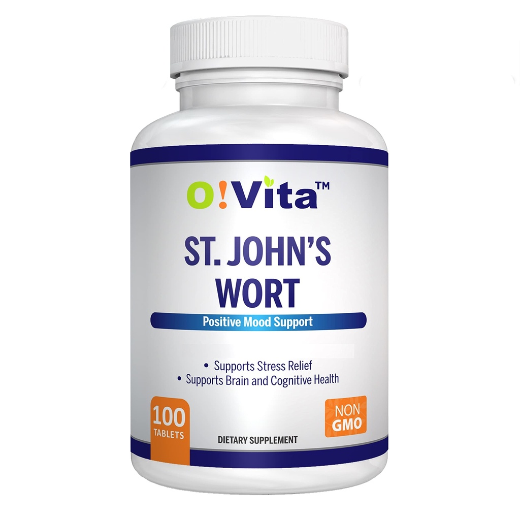 St. John's Wort 500mg (comprimés), formulation à base de plantes, végétalien, non OGM, jusqu'à 100 jours d'approvisionnement